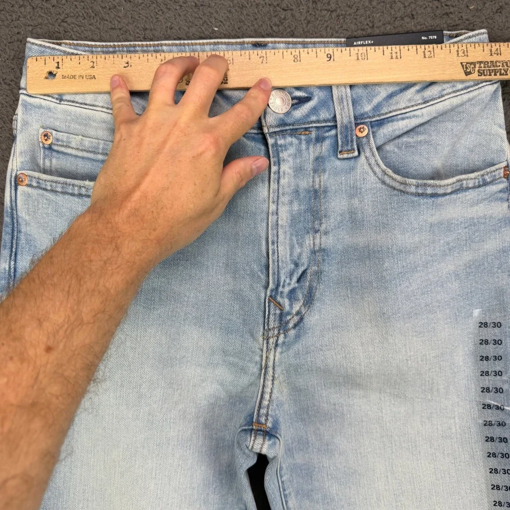 American Eagle Airflex+ Slim Straight Light‎ Wash Jeans 28x30 No. 7578 NWT